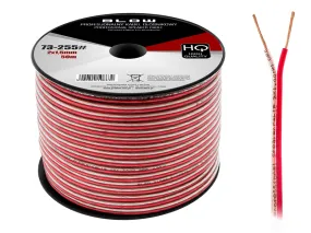 CU luidsprekerkabel 2 x 1.50 mm transparant/rood op rol 50 meter